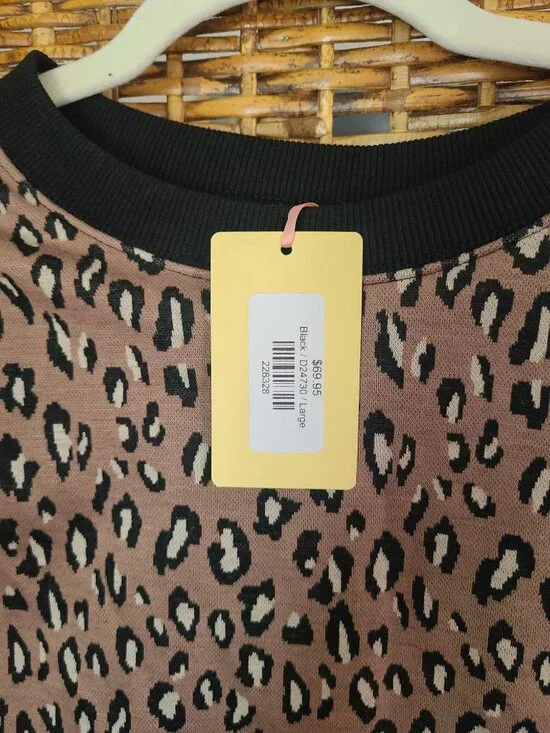 Entro "Into The Wild" Dress NWT SZ L Black & Leopard Print $ 69.95 - Picture 12 of 12